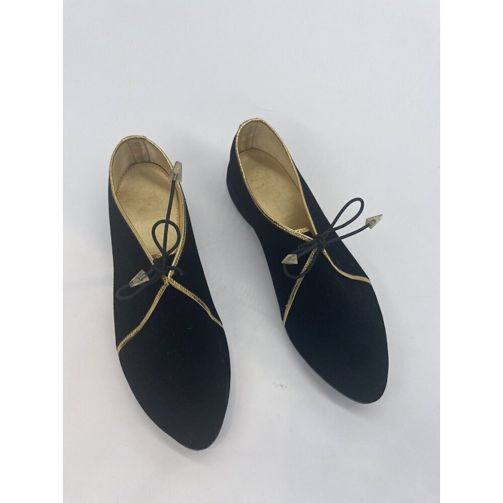 Daniel Green Glamour Womens Black Casual Slippers B55 Sz 5.5 Vintage